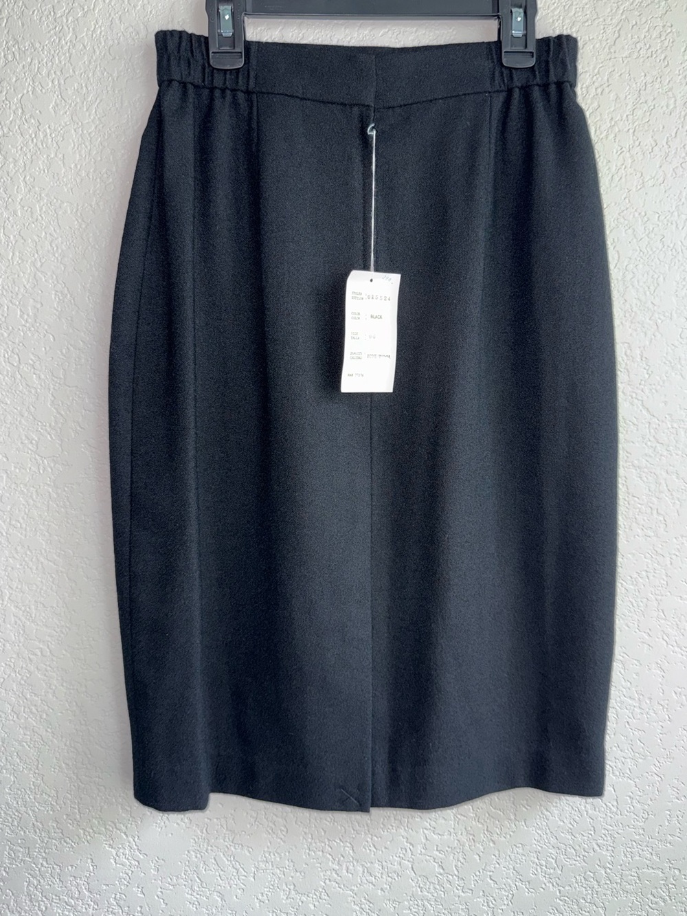 Orlando Rossi Vintage Wool Tailored Pencil Skirt - Black